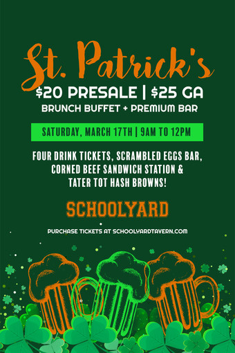 St. Patrick's Day Party
 St Patrick s Day Party at Schoolyard 2018 Tickets