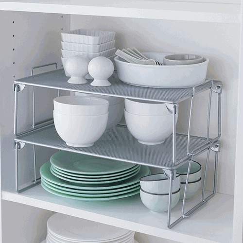 Stackable Kitchen Cabinet Organizer
 Folding Mesh Stacking Shelf Contemporary Pantry