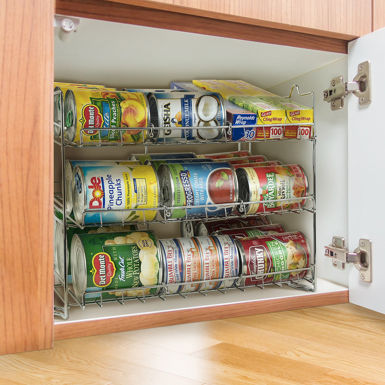 Stackable Kitchen Cabinet Organizer
 Sorbus Can Organizer Rack 3 Tier Stackable Can Tracker