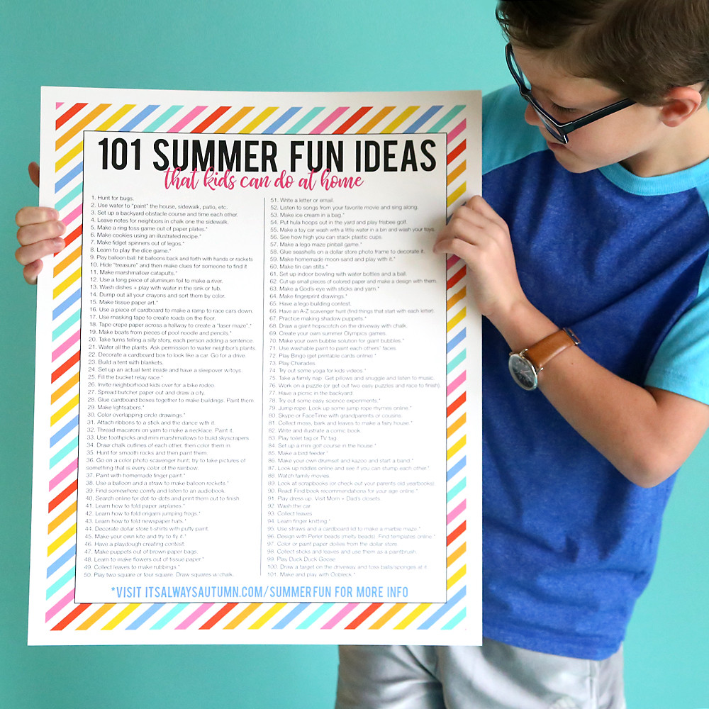 Summer Activities At Home
 101 awesome summer activities for kids they can do at home