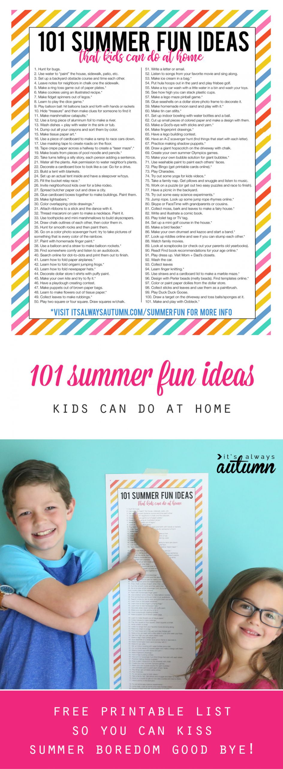 Summer Activities At Home
 101 summer fun ideas that kids can do at home It s