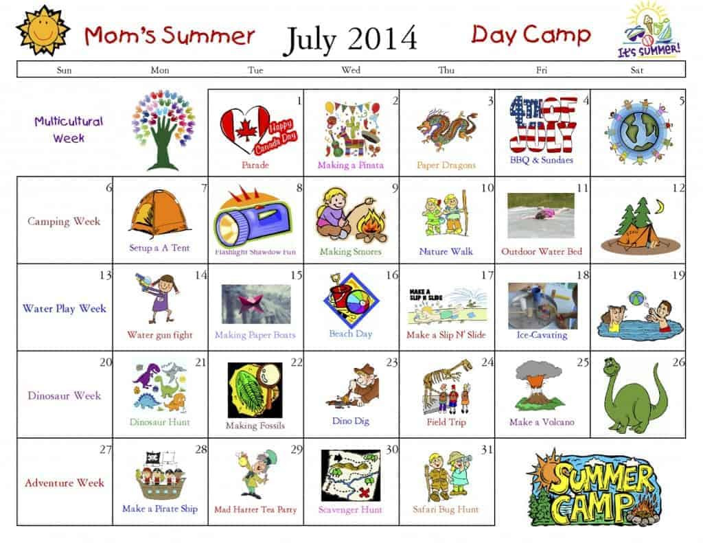 Summer Camp Ideas
 Stay At Home Summer Camp Ideas