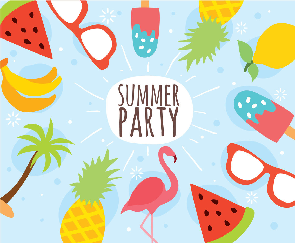 Summer Party Clipart
 Flat Summer Party Vector Vector Art & Graphics