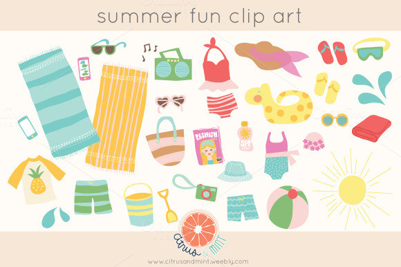 Summer Party Clipart
 summer party clip art Illustrations on Creative Market