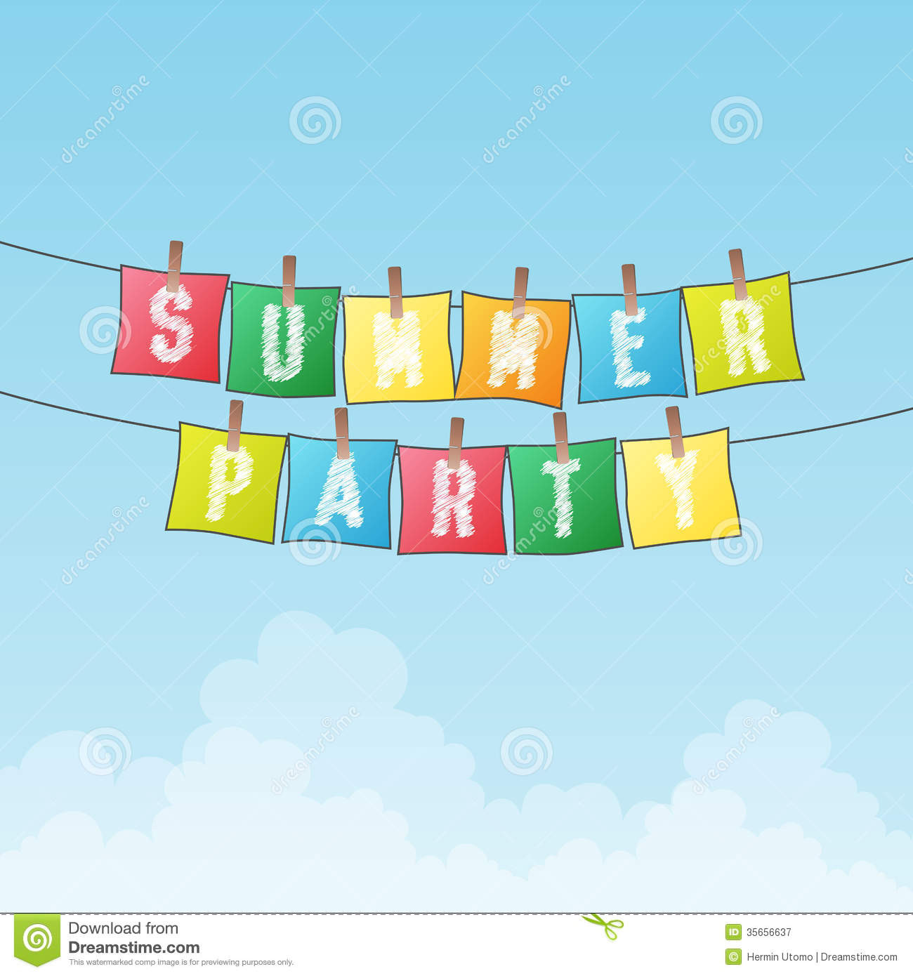Summer Party Clipart
 Summer Party stock vector Illustration of colorful style