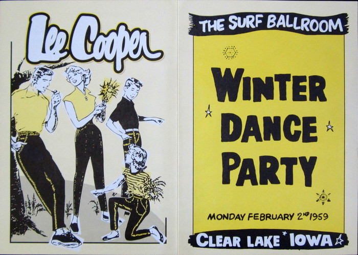 Surf Ballroom Winter Dance Party
 Leaflet The Winter Dance Party The Surf Ballroom Monday