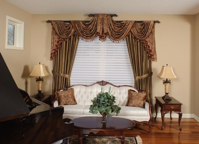 Swag Curtains For Living Room
 living room swags Traditional Curtain Rods