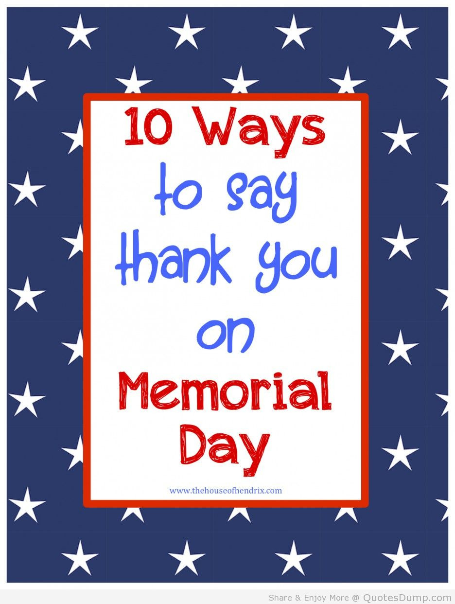 Thank You Memorial Day Quotes
 Memorial Day Quotes Thank You QuotesGram