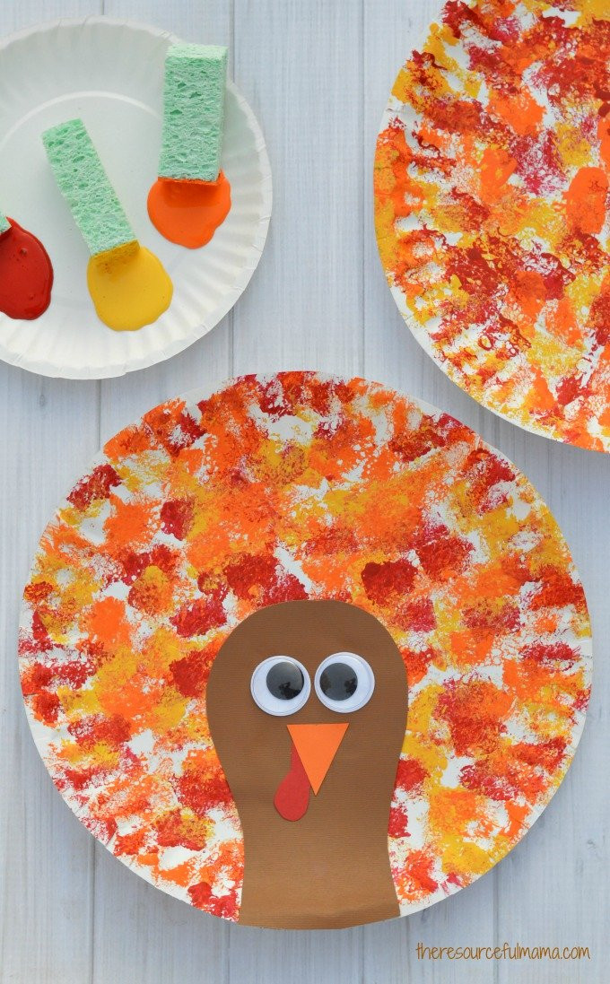 Thanksgiving Crafts For Preschoolers
 Sponged Painted Thanksgiving Turkey Craft The
