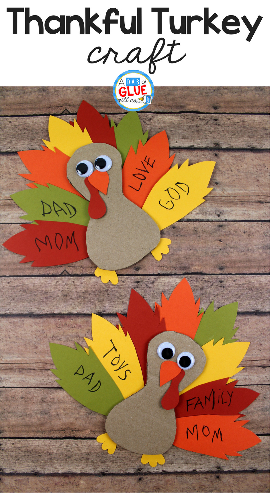 Thanksgiving Crafts For Preschoolers
 Cardboard Thankful Turkey Craft