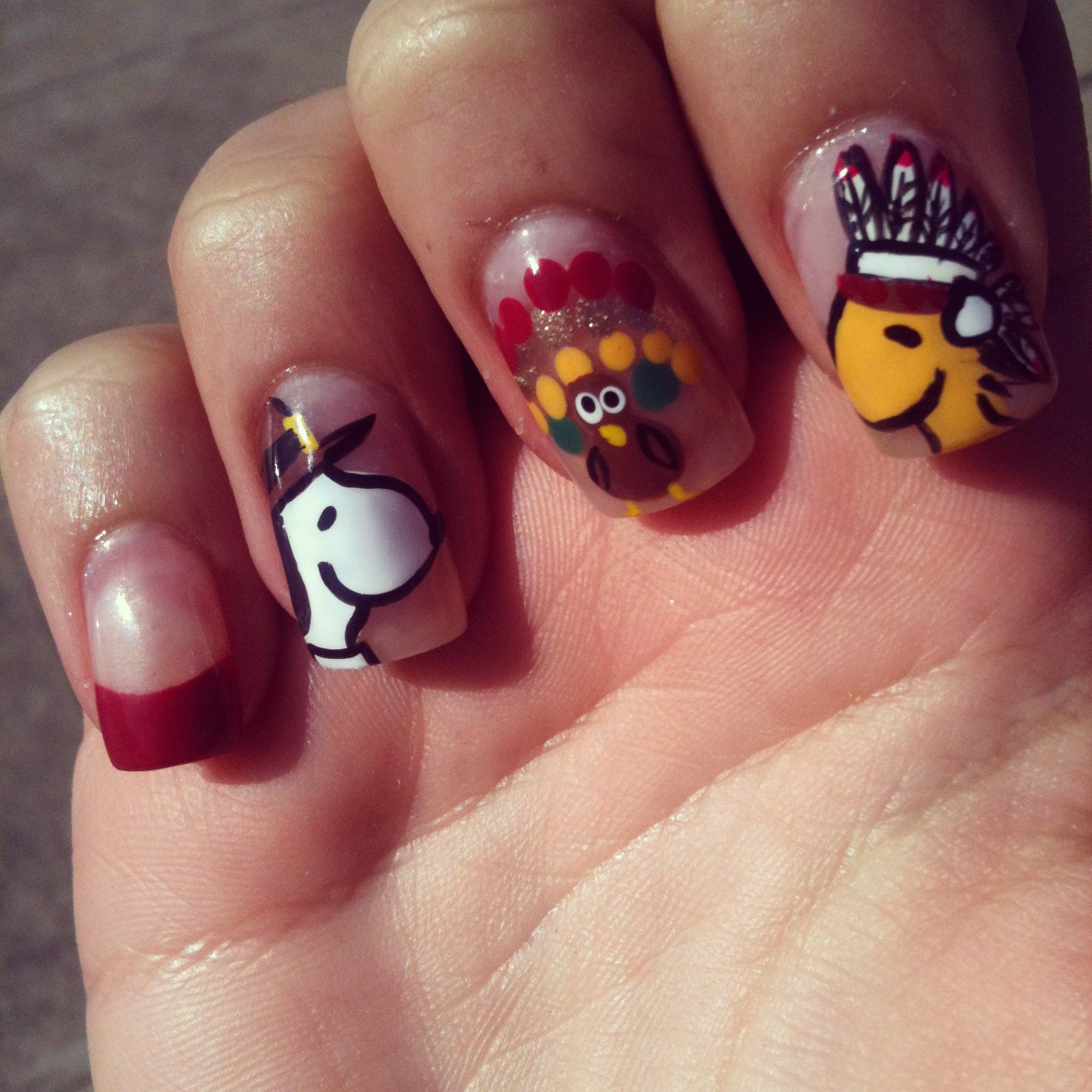 Thanksgiving Nails Design
 Nailed to the T Snoopy Thanksgiving Nails