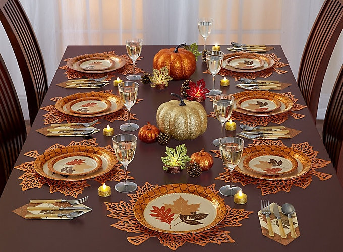 Thanksgiving Party Decorations
 Thanksgiving Shimmer Tablescape Ideas Party City