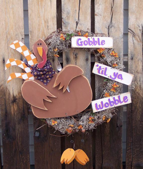 Thanksgiving Wood Crafts
 Items similar to Turkey Wreath Wood Craft Pattern for Fall