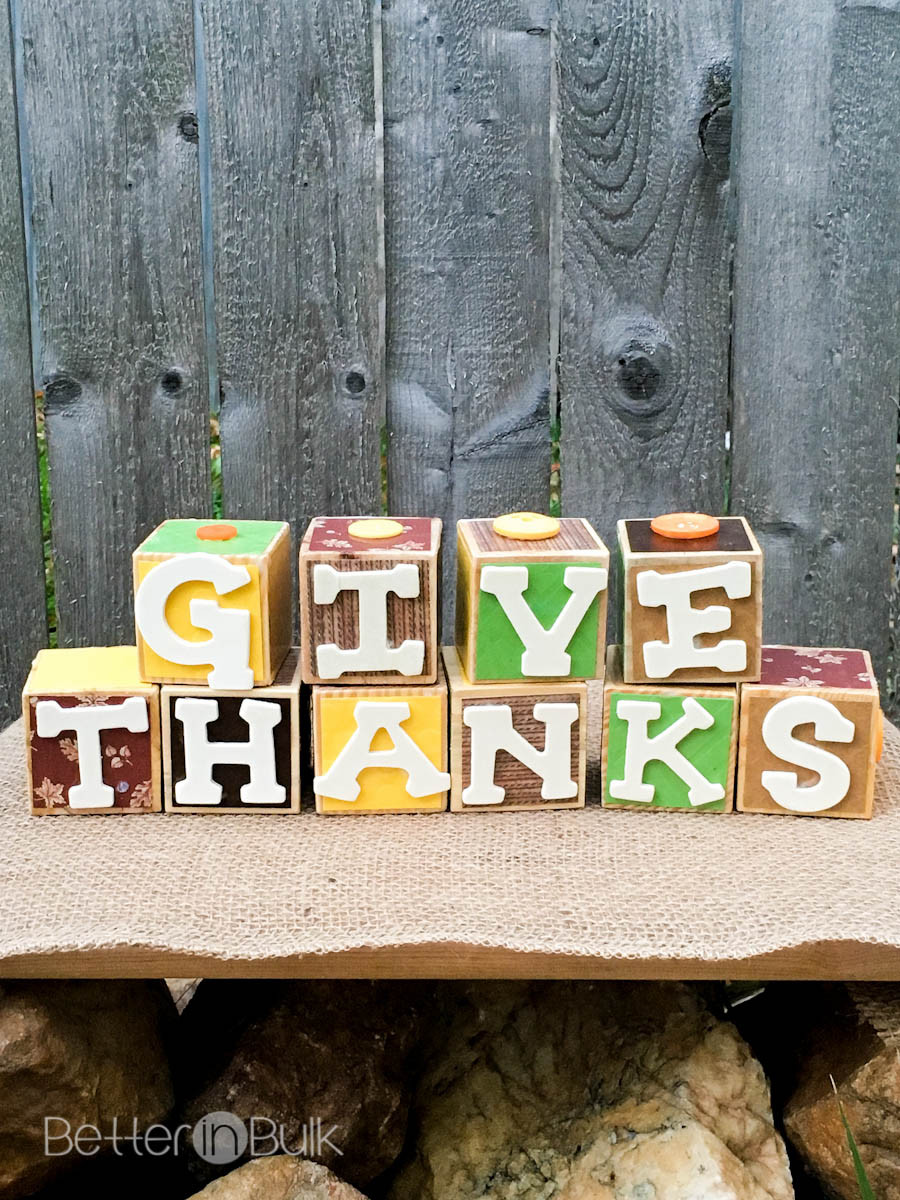 Thanksgiving Wood Crafts
 Thanksgiving Craft Give Thanks Wooden Blocks