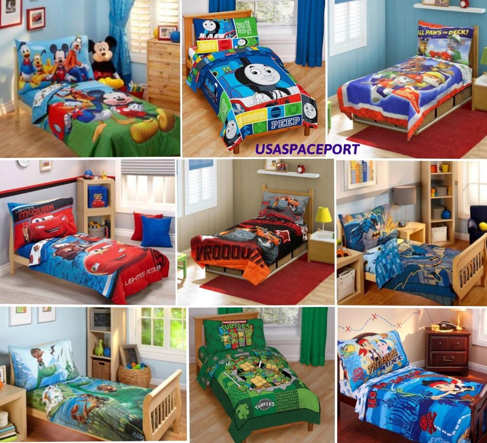 Toddler Bedroom Set For Boys
 4pc Boys TODDLER BEDDING SET forter Sheets Bed in a Bag