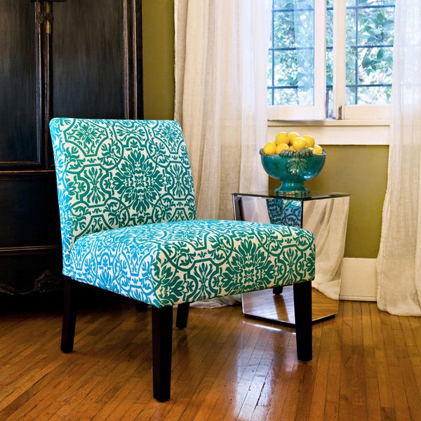 Turquoise Living Room Chair
 Turquoise Blue Upholstered Armless Accent Chair Modern