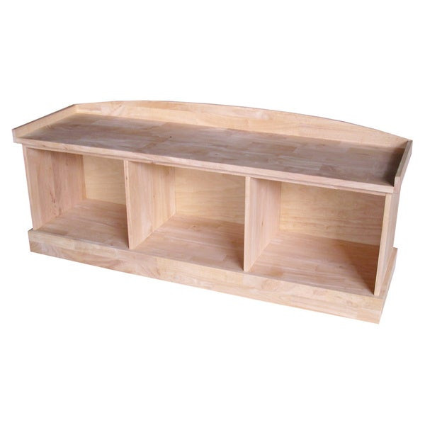 Unfinished Storage Bench
 Unfinished Solid Parawood Storage Bench with Three