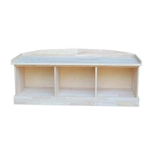 Unfinished Storage Bench
 Shop Unfinished Solid Parawood Storage Bench with Three