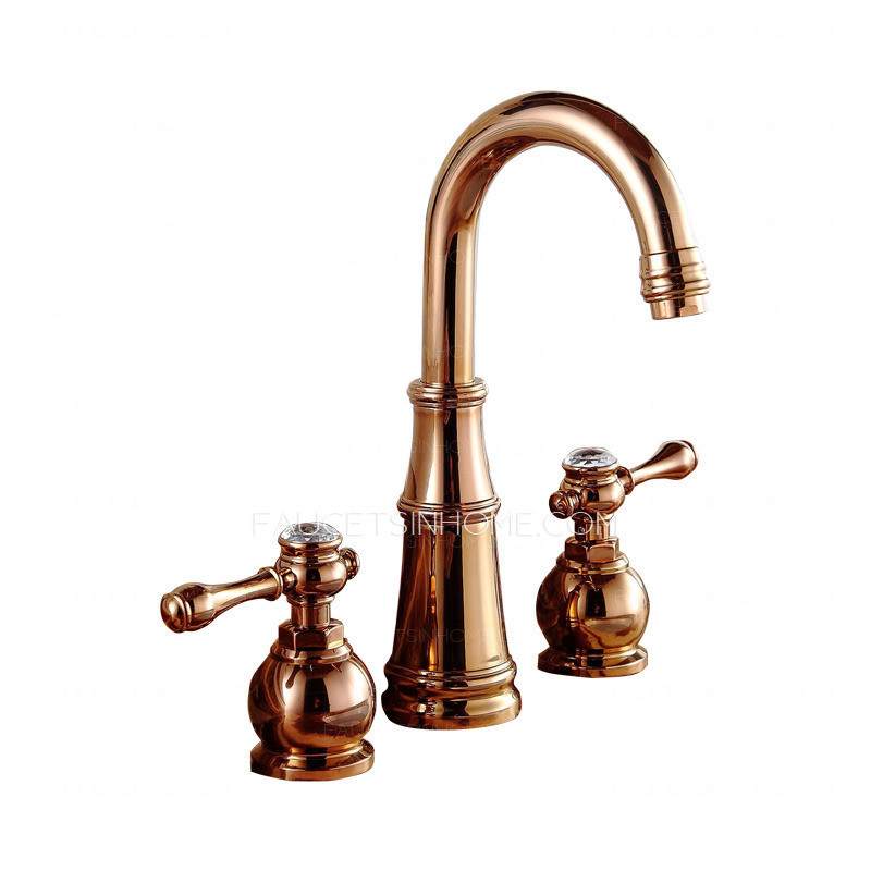 Vintage Bathroom Faucets
 Best Rose Gold Three Hole Vintage Bathroom Sink Faucets