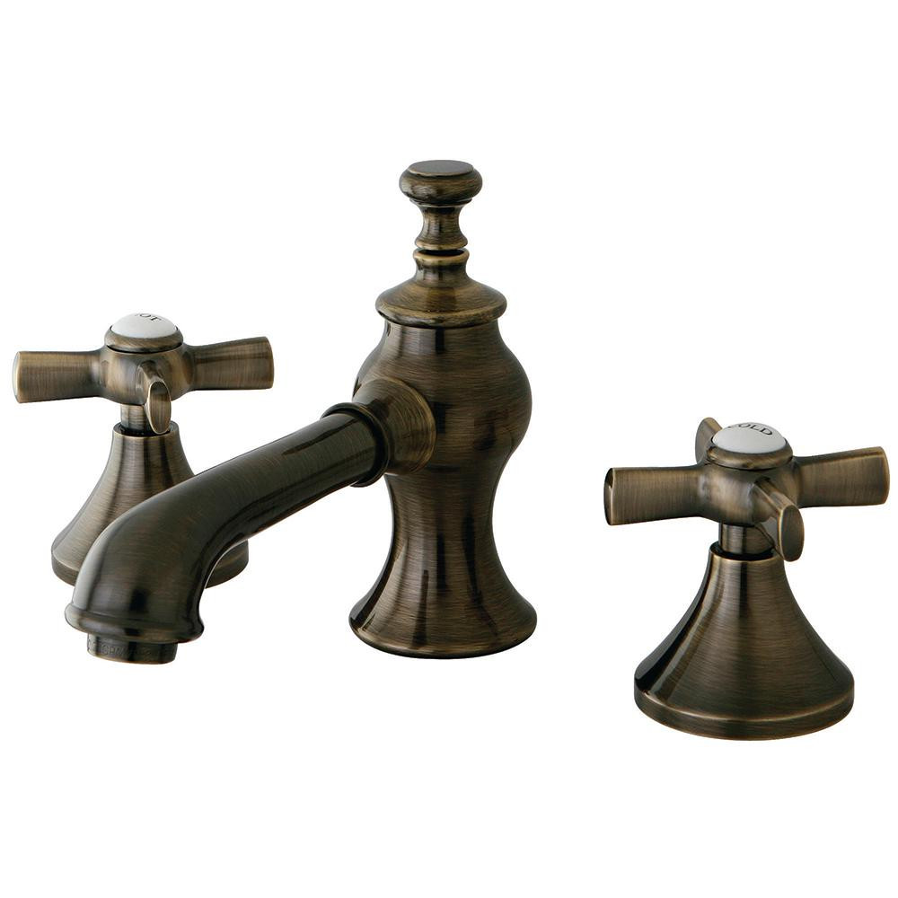 Vintage Bathroom Faucets
 Kingston Brass Modern Cross 8 in Widespread 2 Handle Mid