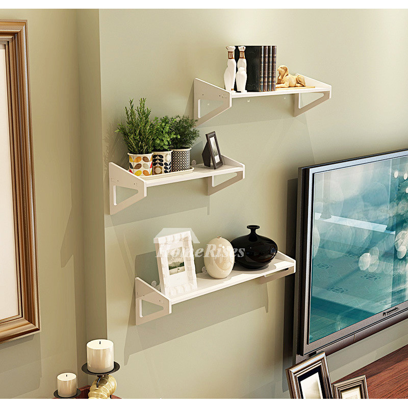 Wall Shelf For Living Room
 White Wall Mounted Shelves PVC Ledges Decorative Unique
