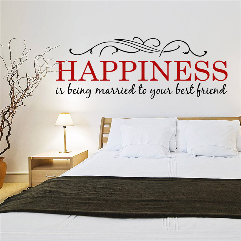 Wall Sticker Quotes For Bedroom
 happiness is being married to your best friend quotes wall