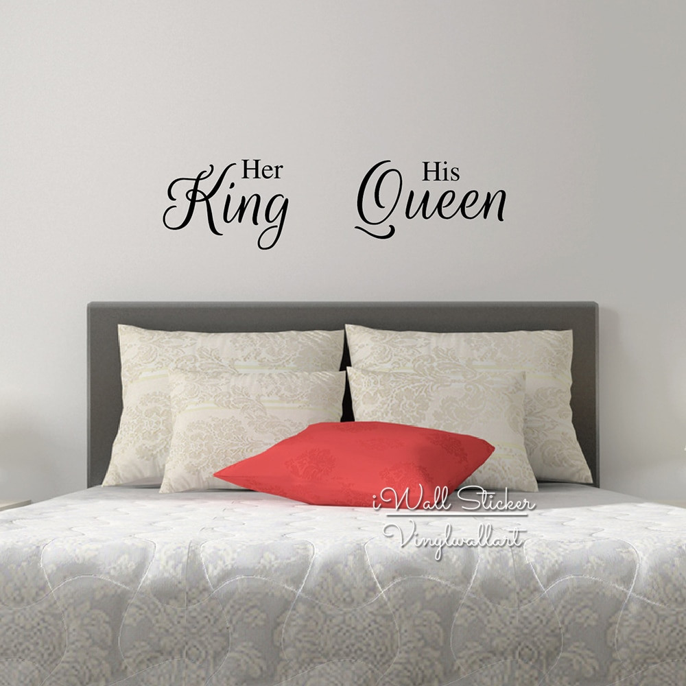 Wall Sticker Quotes For Bedroom
 Her King His Queen Quote Wall Sticker Love Quote Wall