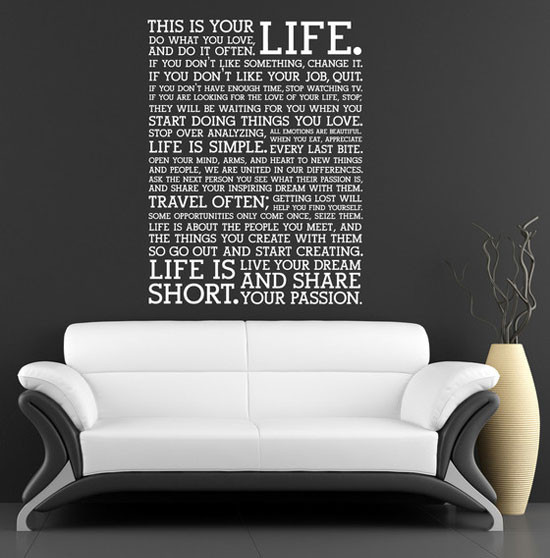 Wall Sticker Quotes For Bedroom
 50 Beautiful Designs Wall Stickers Wall Art Decals