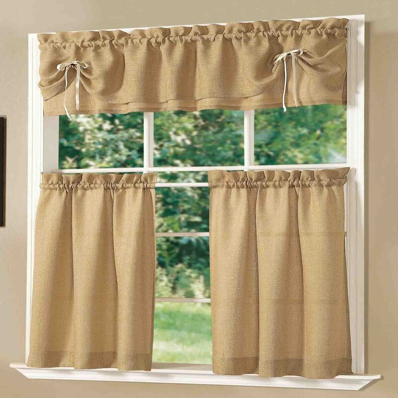 Wayfair Kitchen Curtains
 Dainty Home Lucia Kitchen Valance and Tier Set & Reviews