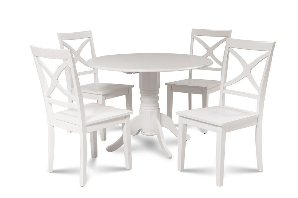 White And Wood Kitchen Table
 5 PIECE DINETTE KITCHEN TABLE SET WITH 4 PLAIN WOOD SEAT
