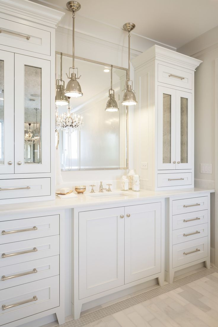 White Cabinet Bathroom
 White on white bathrooms can be anything but boring I