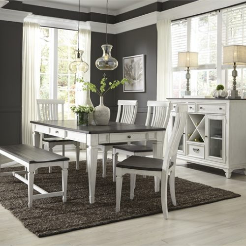 White Kitchen Bench
 Gray and White Dining Tables at Kitchen Tables and More