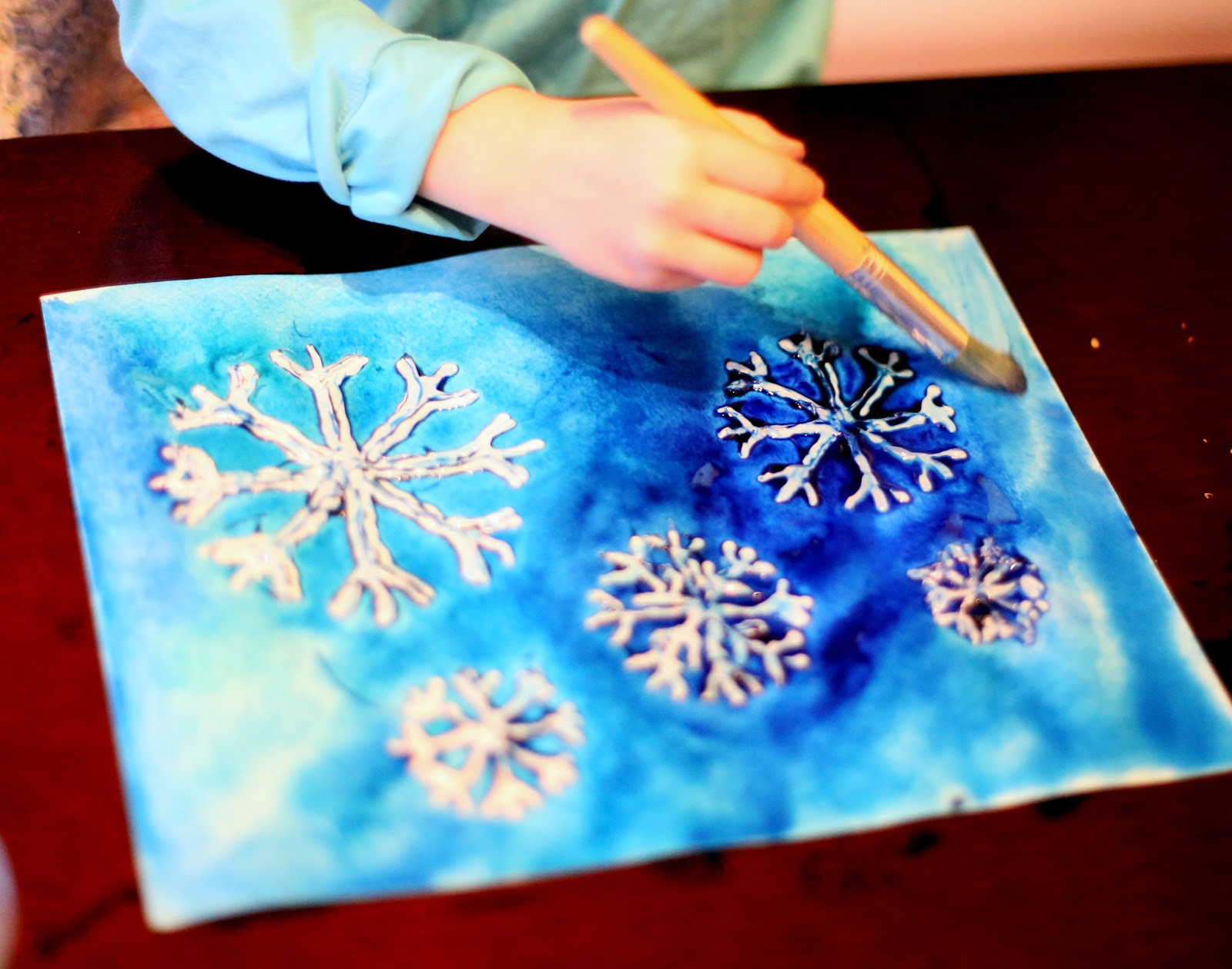 Winter Arts And Crafts
 Winter Watercolor Resist Art with Free Printable Snowflake
