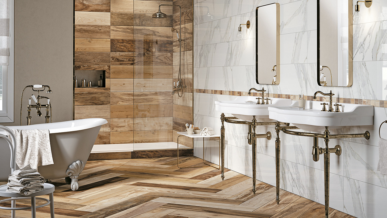 Wood Look Tile Bathrooms
 Choosing wood look porcelain tiles as a new option for