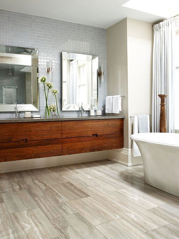 Wood Tile Bathroom
 Bathroom With Wood Tile Floor Home Decorating Ideas