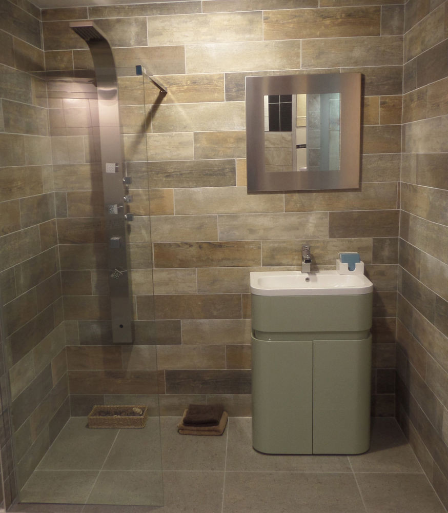 Wood Tile Bathroom
 Añejo Mix Wood Effect Floor or Wall Tiles 15x60cm Vintage