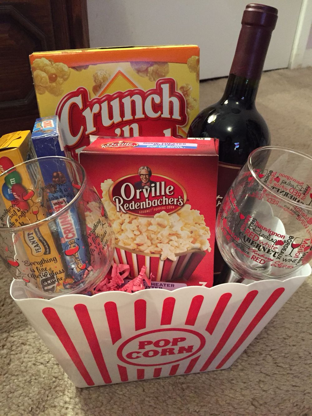 Christmas Gift Ideas For A Couple
 Movie night basket Gift basket ideas Christmas t too