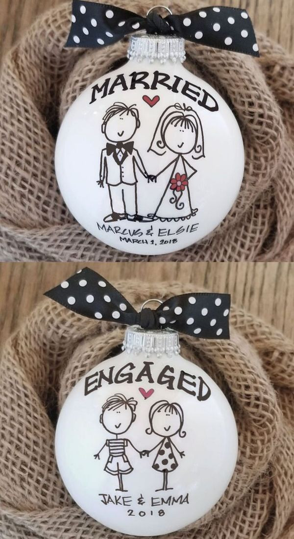 Christmas Gift Ideas For Newly Engaged Couple
 Custom holiday ornaments for the newly engaged or married