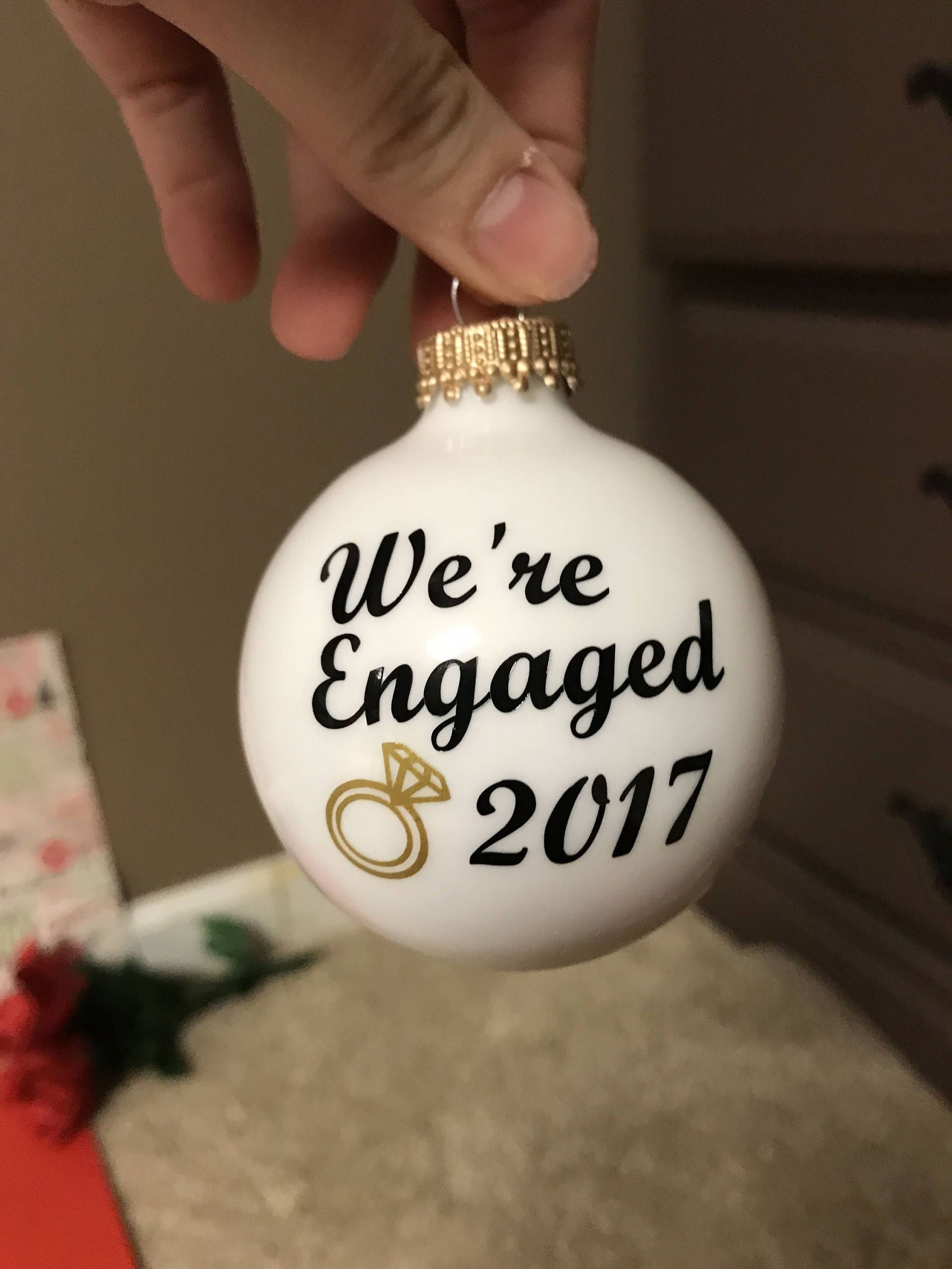Christmas Gift Ideas For Newly Engaged Couple
 We re engaged Christmas ornaments for any newly engaged