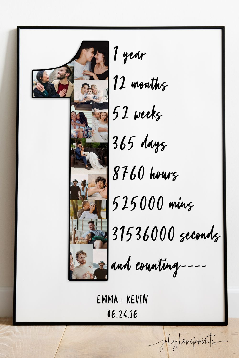 Couple Gift Ideas Your Boyfriend
 Personalized 1st Anniversary Collage Gift for your Spouse