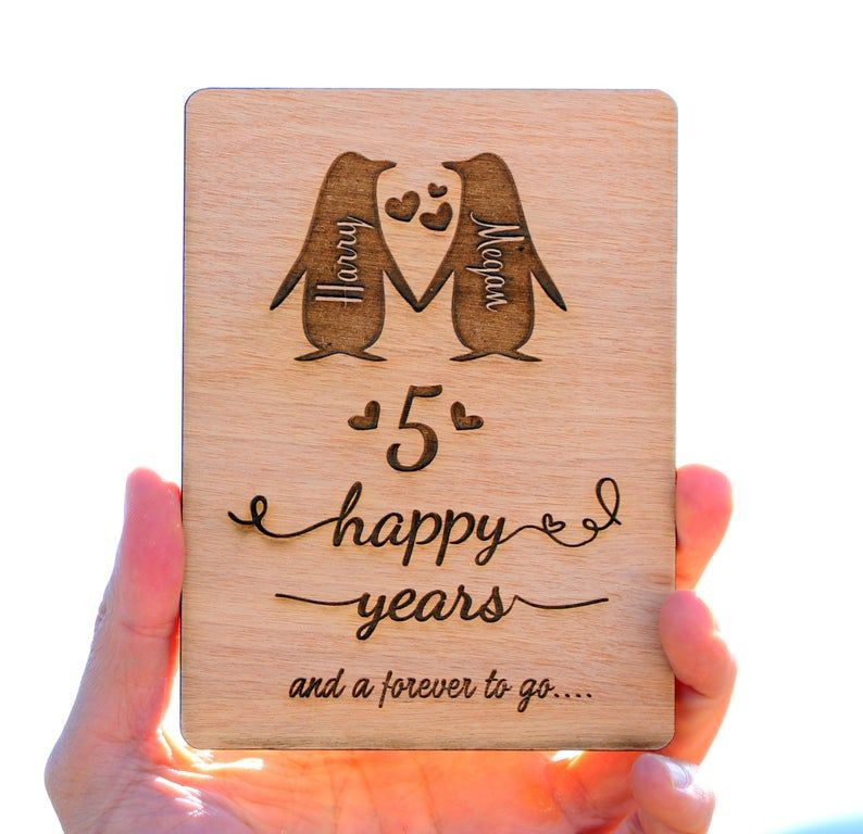 Gift Card Ideas For Couples
 Personalised 5th Anniversary Card Anniversary Gift Couples