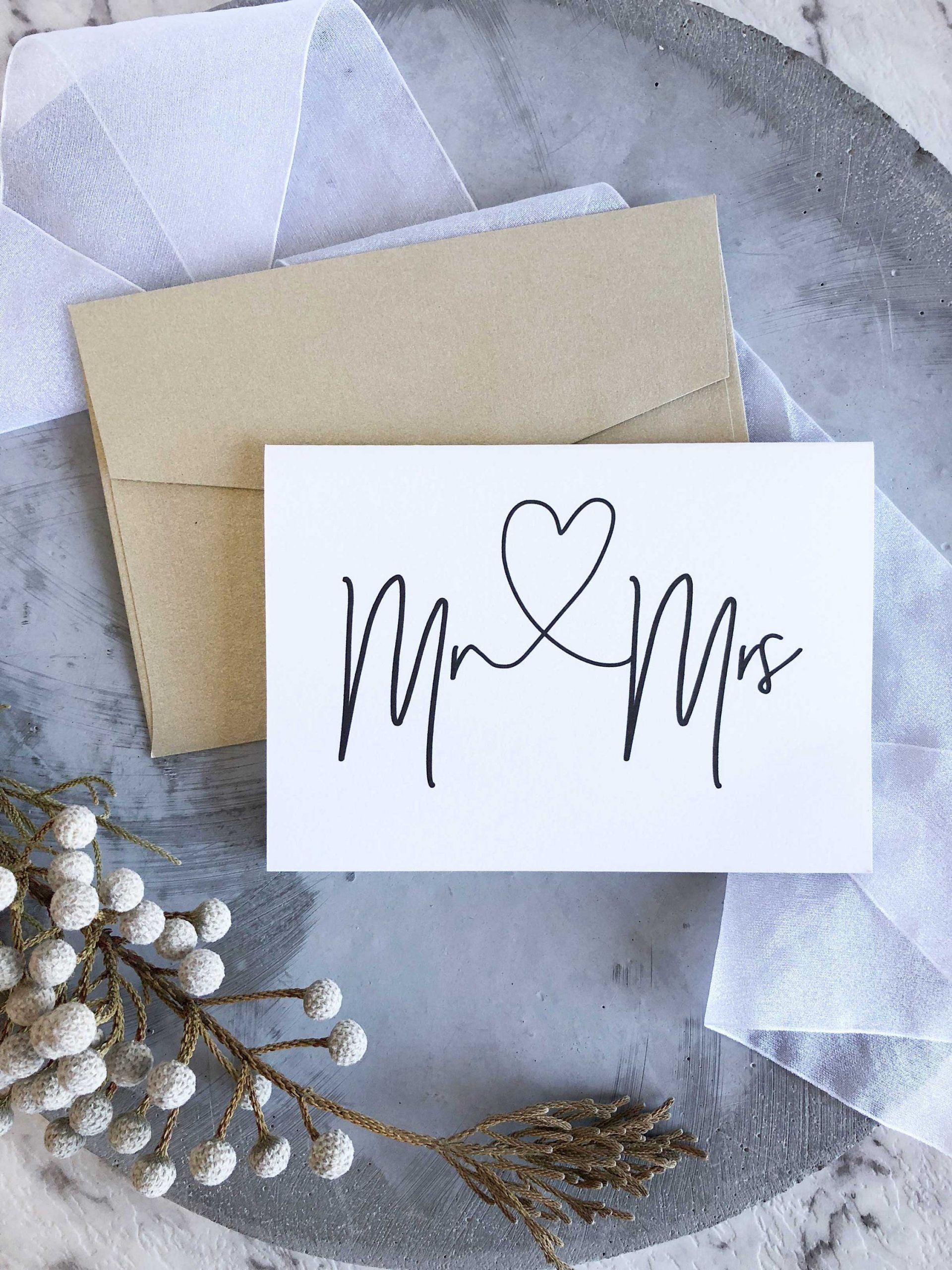 Gift Card Ideas For Couples
 Mr and Mrs Wedding Day Card Wedding Gift Wedding Cards