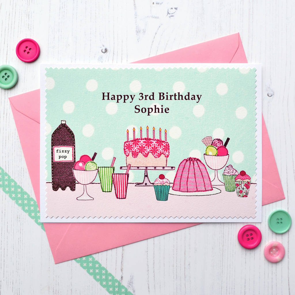 Gift Card Ideas For Girls
 party Girls Personalised Birthday Card By Jenny Arnott