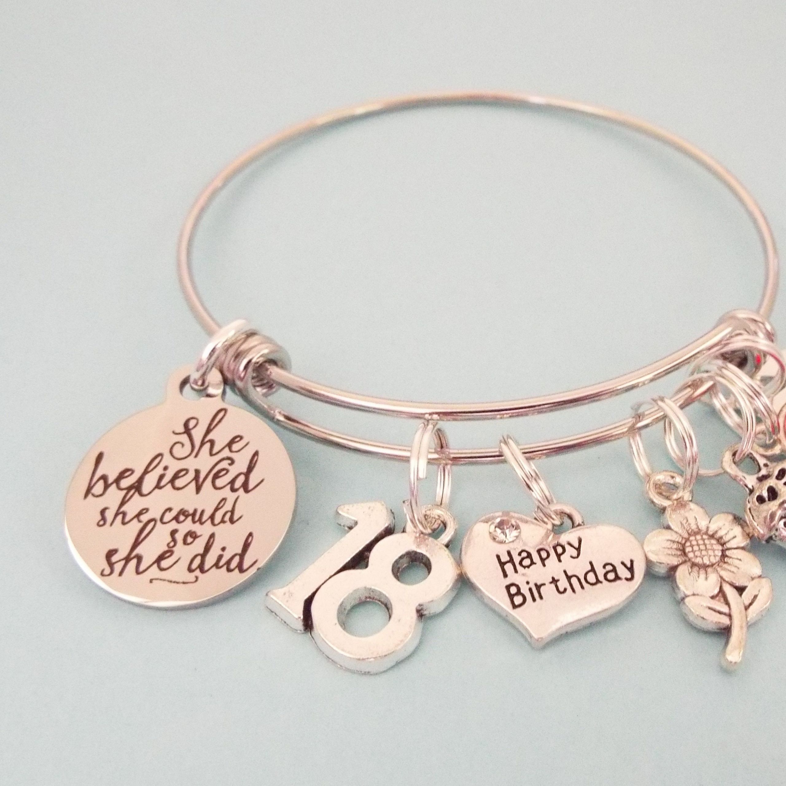 Girlfriend Jewelry Gift Ideas
 18th Birthday Gift for Girl Personalized Charm Bracelet