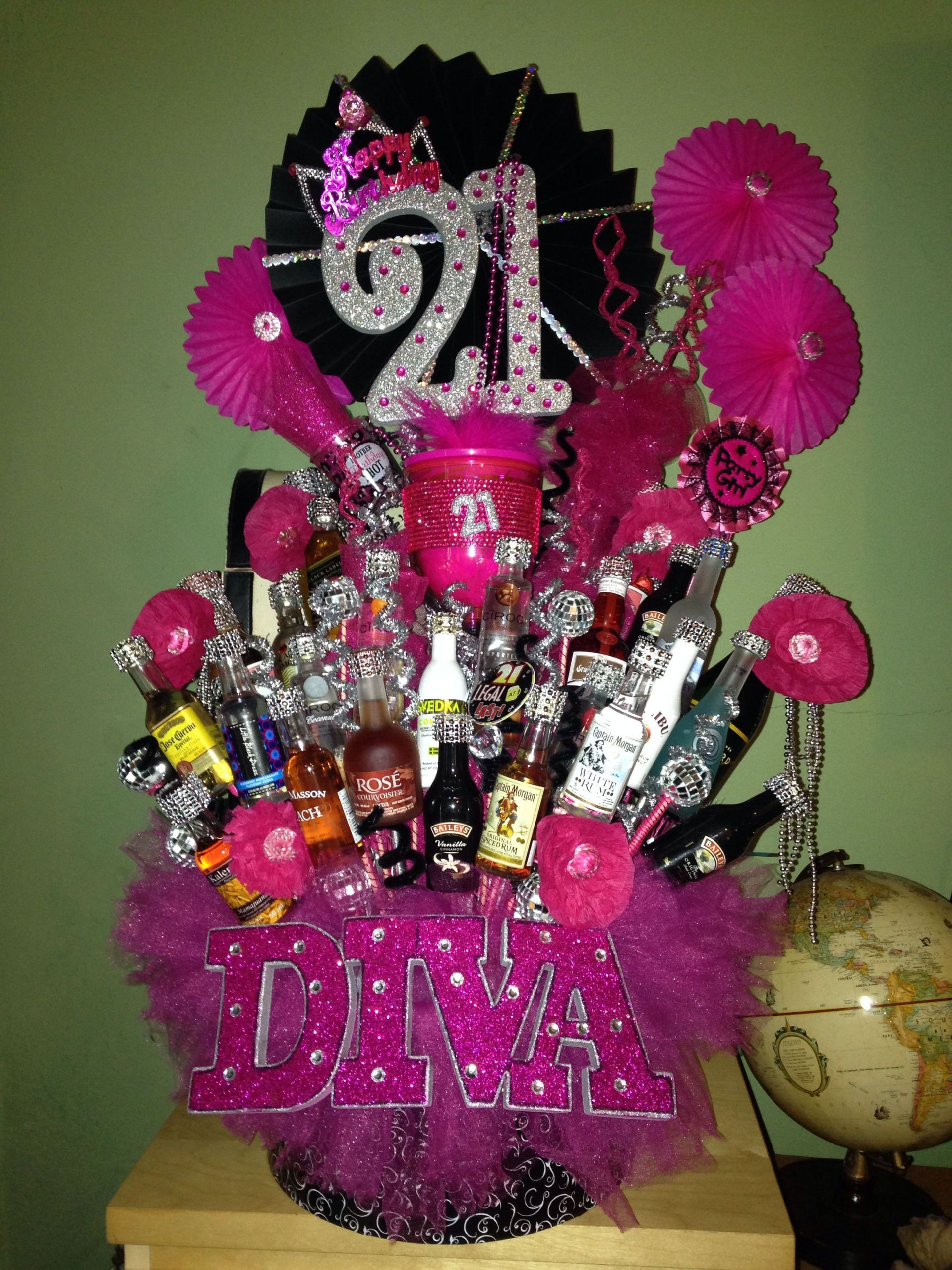 Girls 21St Birthday Gift Ideas
 21st birthday liquor basket
