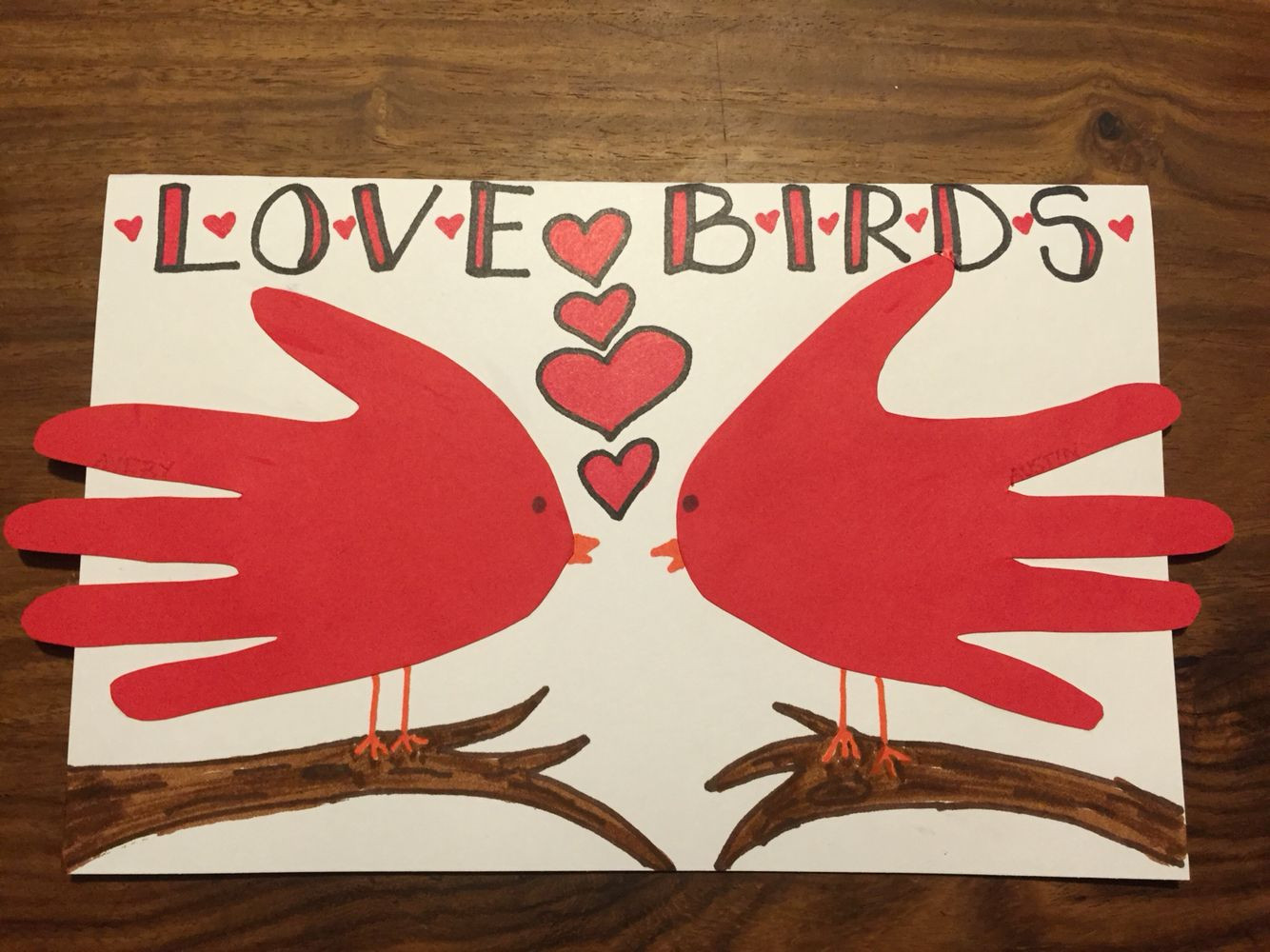Valentine Gift Ideas For Parents
 Lovebirds handprint birds Valentine s Day or anniversary