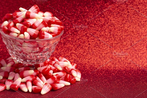 Valentines Day Candy Corn
 Red Pink and White Valentines Day Candy Corn on a Red