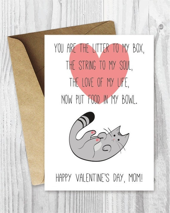 Valentines Day Ideas For Mom
 Funny Printable Valentine s Day Mom Card Cat Moms
