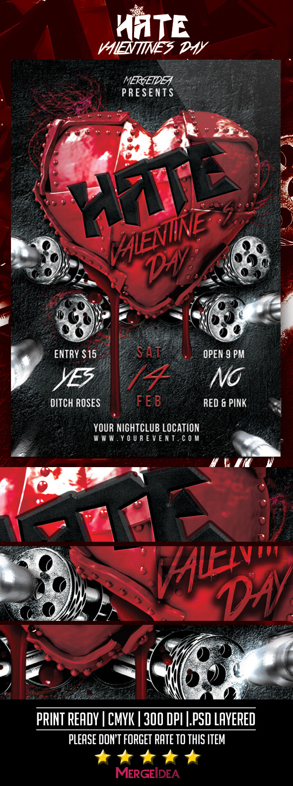 Valentines Day Party Names
 Hate Valentines Day Party Flyer on Behance