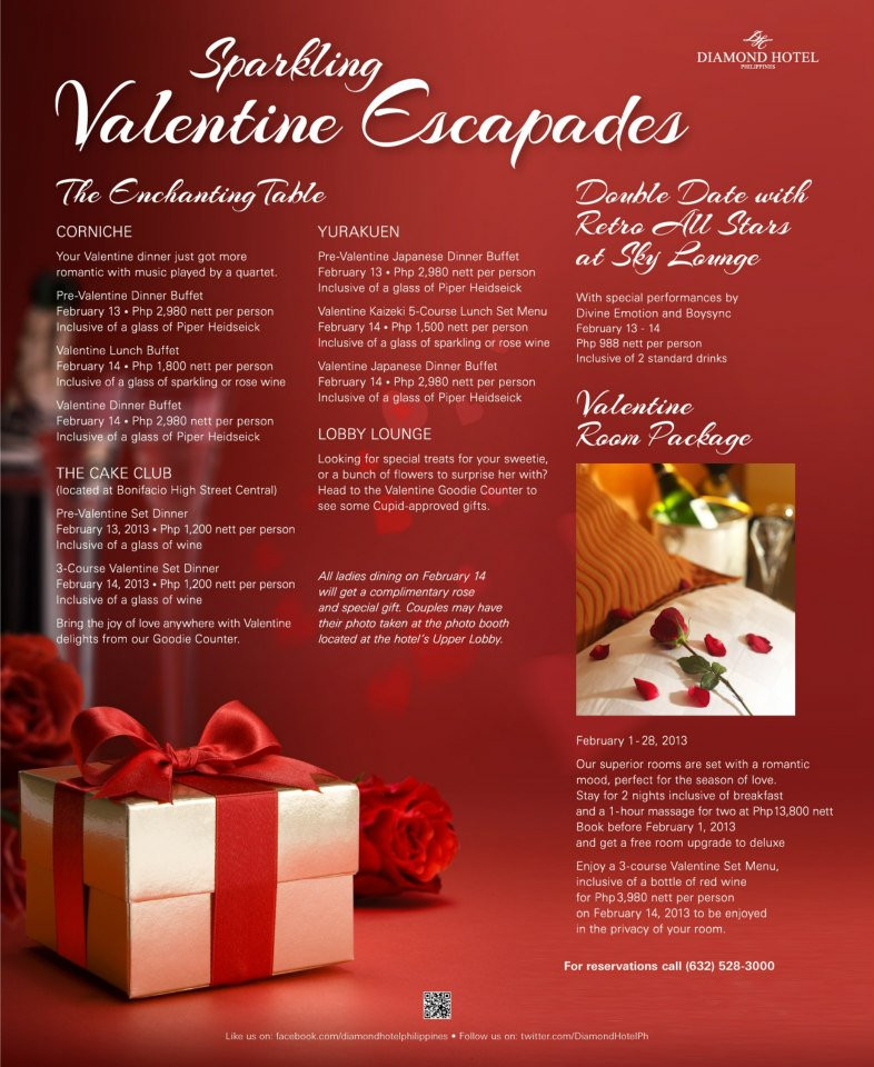 Valentines Dinner Deals
 Manila Shopper Valentine s 2013 Hotel Dinner Packages Promo